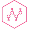 Ceramide molecule icon in pink hexagon